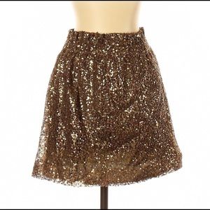 NEW - J Crew Gold Sequin Skirt NWT